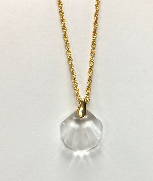 Crystal Shell Pendant On Adjustable Rope Chain Necklace - Made with Swarovski® Crystal Pendant